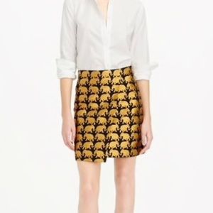 Black & gold elephant print origami skirt